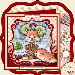 NUTTY CHRISTMAS SQUIRREL 8x8 Decoupage & Insert Mini Kit