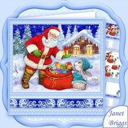 SANTA & GIFT FOR BUNNY Christmas 7.8 Decoupage & Insert Mini Kit