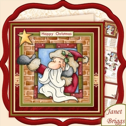 SANTA AT THE WINDOW Christmas 7.5 Decoupage & Insert Mini Kit