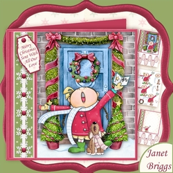 CAROL SINGING GIRL & PUPPY Christmas 7.5 Decoupage & Insert Mini Kit