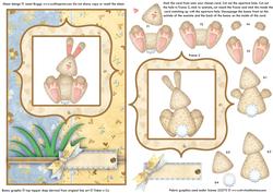 Warren Wabbit Double Decoupage Aperture Card