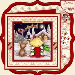 WATCHING FOR SANTA 8x8 Christmas Decoupage & Insert Mini Kit