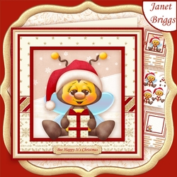BEE HAPPY ITS CHRISTMAS 8x8 Decoupage & Insert Mini Kit