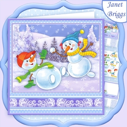 SNOW FIGHT Christmas 7.8 Decoupage & Insert Mini Kit