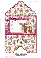 Christmas Money Wallet Gift Voucher Envelope HOLLY PUDDING