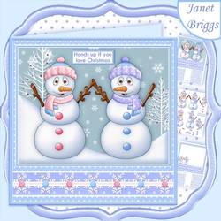 HANDS UP IF YOU LOVE CHRISTMAS 7.8 Snowmen Decoupage & Insert Mini Kit
