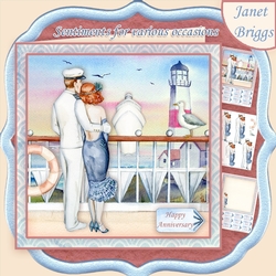 ROMANTIC SEA VIEW 8x8 Decoupage & Insert Mini Kit Various Occasions