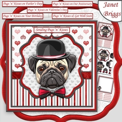 PUGS N KISSES 8x8 Various Occasions Decoupage & Insert Mini Kit