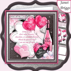 PLEASE BE ADVISED Valentines or Anniversary 8x8 Decoupage & Insert Mini Kit