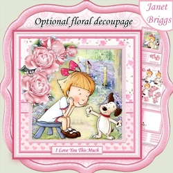 LOVE YOU THIS MUCH 8x8 Decoupage & Insert Mini Kit Optional Florals