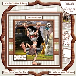 WITCH DOCTOR 8x8 Get Well or Birthday Decoupage & Insert Mini Kit