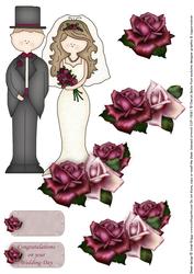 A4 Wedding Bride & Groom Decoupage Part 2