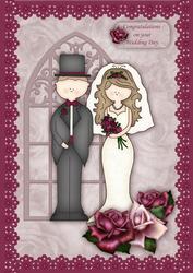 A4 Wedding Bride & Groom Card Front Part 1