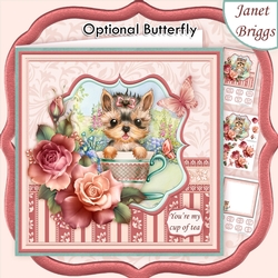 YORKIE YOURE MY CUP OF TEA 8x8 Decoupage & Insert Mini Kit