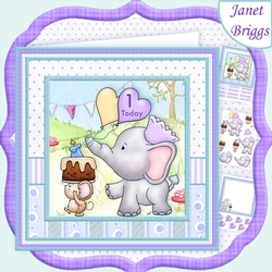 ELLIES LOVE PARADE 8x8 Birthday Decoupage Insert & Ages Mini Kit