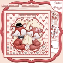 FOXY LOVE 8x8 Valentines Anniversary Romantic Decoupage & Insert Mini Kit