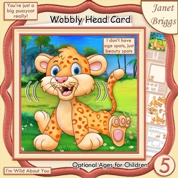 DONT HAVE AGE SPOTS LEOPARD WOBBLY HEAD CARD Decoupage & Insert Mini Kit