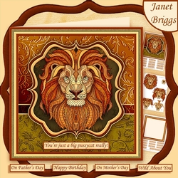 LION HEAD 8x8 Decoupage & Insert Mini Kit Various Occasions
