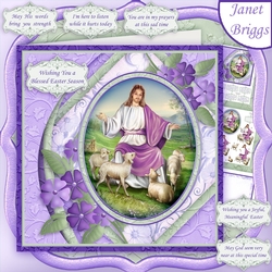THE LORD IS MY SHEPHERD 7.5 Easter Sympathy Decoupage & Insert Mini Kit