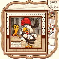 NO SPRING CHICK BUT STILL ALIVE & KICKING 8x8 Decoupage & Insert Mini Kit