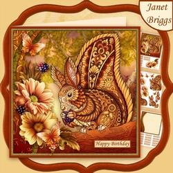 NUTS ABOUT YOU Squirrel & Florals 7.5 Decoupage & Insert Mini Kit