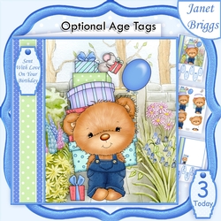 Party Boy Bear 7.5 Decoupage & Insert Mini Kit