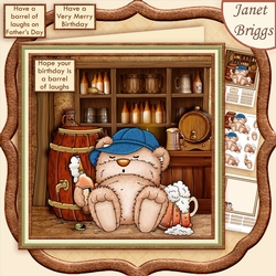 BEER BELLY BEAR 8x8 Decoupage & Insert Mini Kit