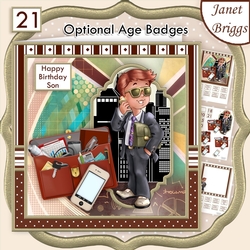 YOUNG BUSINESS MAN 7.5 Decoupage & Insert Mini Kit