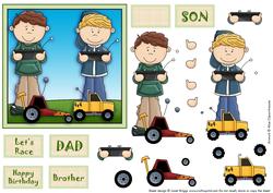Boys & Their Remote Control Toys Topper & Decoupage