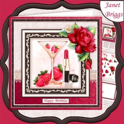 CHAMPAGNE & STRAWBERRIES 8x8 Decoupage & Insert Mini Kit All Occasions