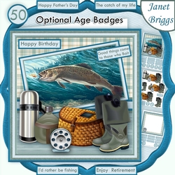 FISHING TAKING THE BAIT 7.5 Decoupage Ages & Insert Mini Kit