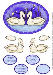 Love Swans Wedding or Anniversary Topper