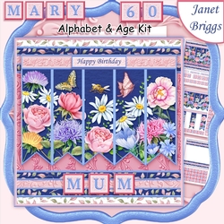 MEADOW FLOWERS 7.5 Alphabet and Age Quick Card Kit Create Any Name