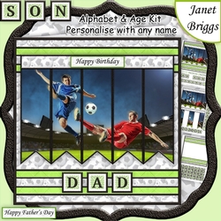 FOOTBALL 7.5 Alphabet and Age Quick Card Kit Create Any Name