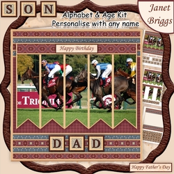 cup785305_68 - HORSE RACING 7.5 Alphabet and Age Quick Card Kit Create Any Name