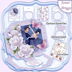ROMANTIC DANCE Large Easel Card Kit & Decoupage 7.5 All Occasions
