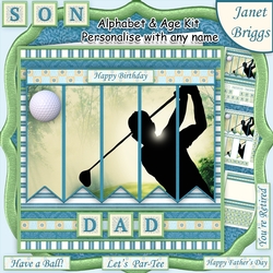 GOLF 7.5 Alphabet and Age Quick Card Kit Create Any Name