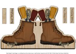 Wooden Boot Novelty Shape Card