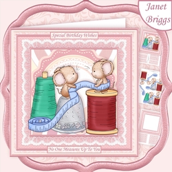 MEASURE UP MICE Sewing 8x8 Decoupage & Insert Mini Kit
