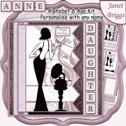 ELEGANT LADY 7.5 Alphabet and Age Quick Card Kit Create Any Name