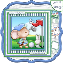 GOLF ITS A BIRDIE 8x8 Decoupage & Insert Mini Kit