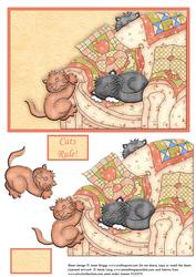 Cats Rule Card Front and Decoupage