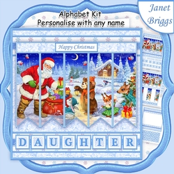 SANTAS WOODLAND VISIT 7.5 Alphabet Quick Card Kit Create Any Name