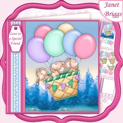 FLY AWAY WITH ME MICE 7.5 Decoupage & Insert Mini Kit