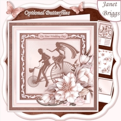 WEDDING BICYCLE MADE FOR TWO 8x8 Decoupage & Insert Mini Kit