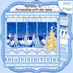 CHRISTMAS WINTER VILLAGE 7.5 Quick Card Kit Create Any Name Alphabet in 2 sizes