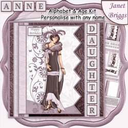 ART DECO LADY 7.5 Alphabet and Age Quick Card Kit Create Any Name