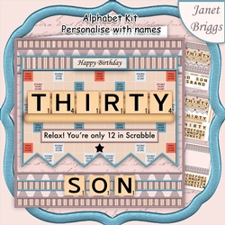 30 IN SCRABBLE 7.5 Alphabet Quick Card Kit Create Any Name