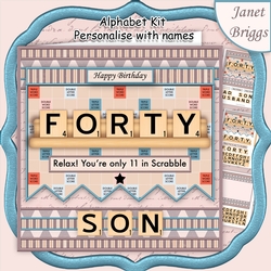 40 IN SCRABBLE 7.5 Alphabet Quick Card Kit Create Any Name