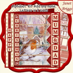ROBIN & CHURCH Christmas 7.5 Quick Card Kit Create Any Name Alphabet in 2 sizes